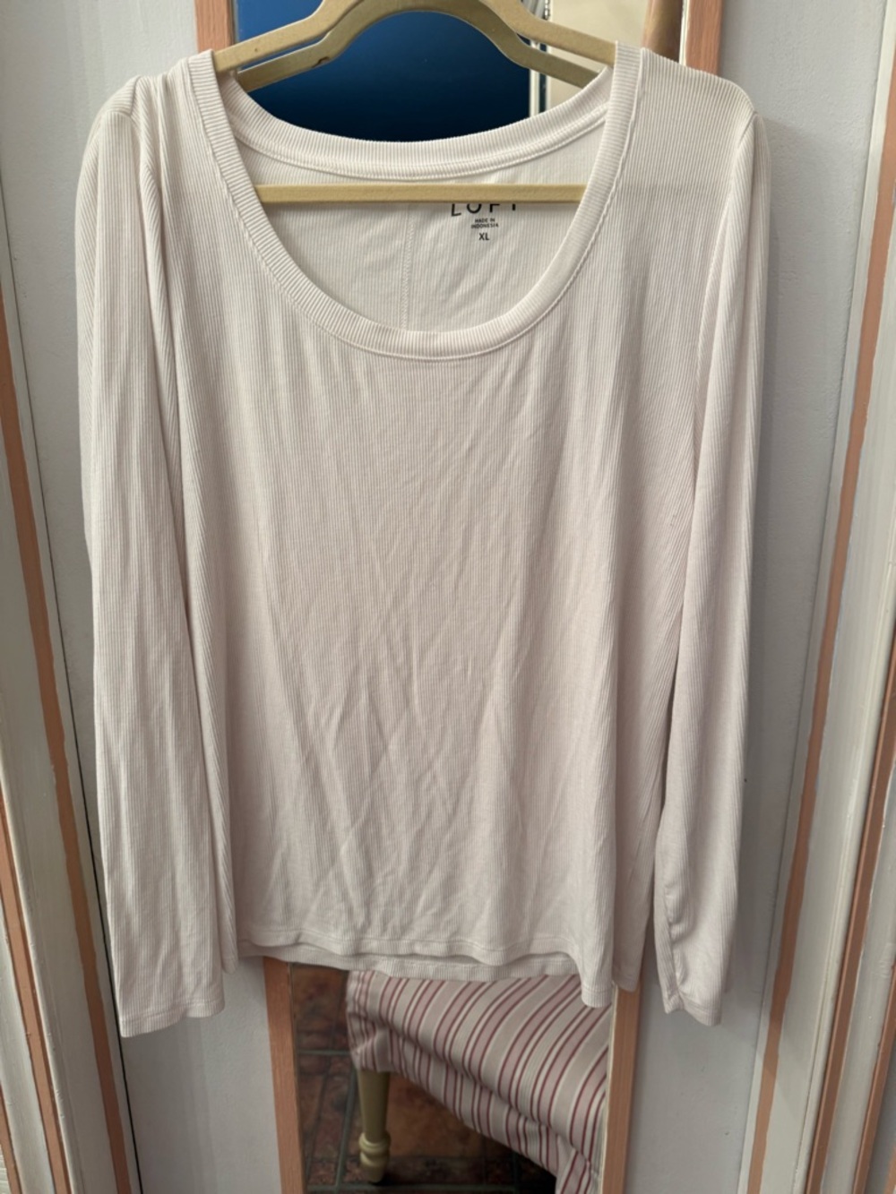 LOFT White Ribbed Knit Top - Picture 2 of 5